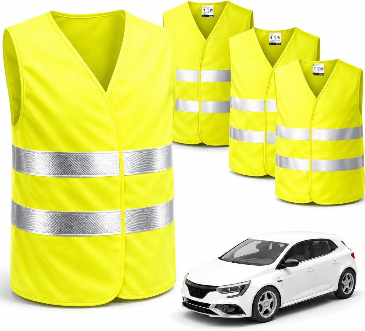 Veiligheidsvesten auto geel 2026 conform ISO20471 - auto & vrachtwagen veiligheidsvesten voor veiligheid in het verkeersreglement - autoaccessoires