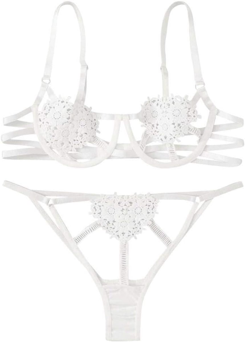 Kimono voor dames kanten robe transparant nachtkleding ochtendjas badjas lingeriesetSexy Lingerie Lace Temptation Flower Ondergoed Vrouwen Sexy Bh String G-string Lingerie Erotische Lingerie Kostuums
