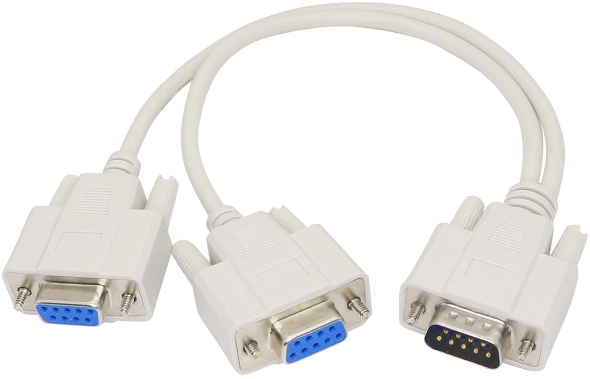 30 cm DB9 Y Splitter Kabel DB9 9 Pin 1 Mannelijk naar 2 Vrouwelijke Rs232 Seriële Splitter Adapter Rechtdoor Kabel KANGPING voor Sluit Diverse Seriële Interface Apparaten
