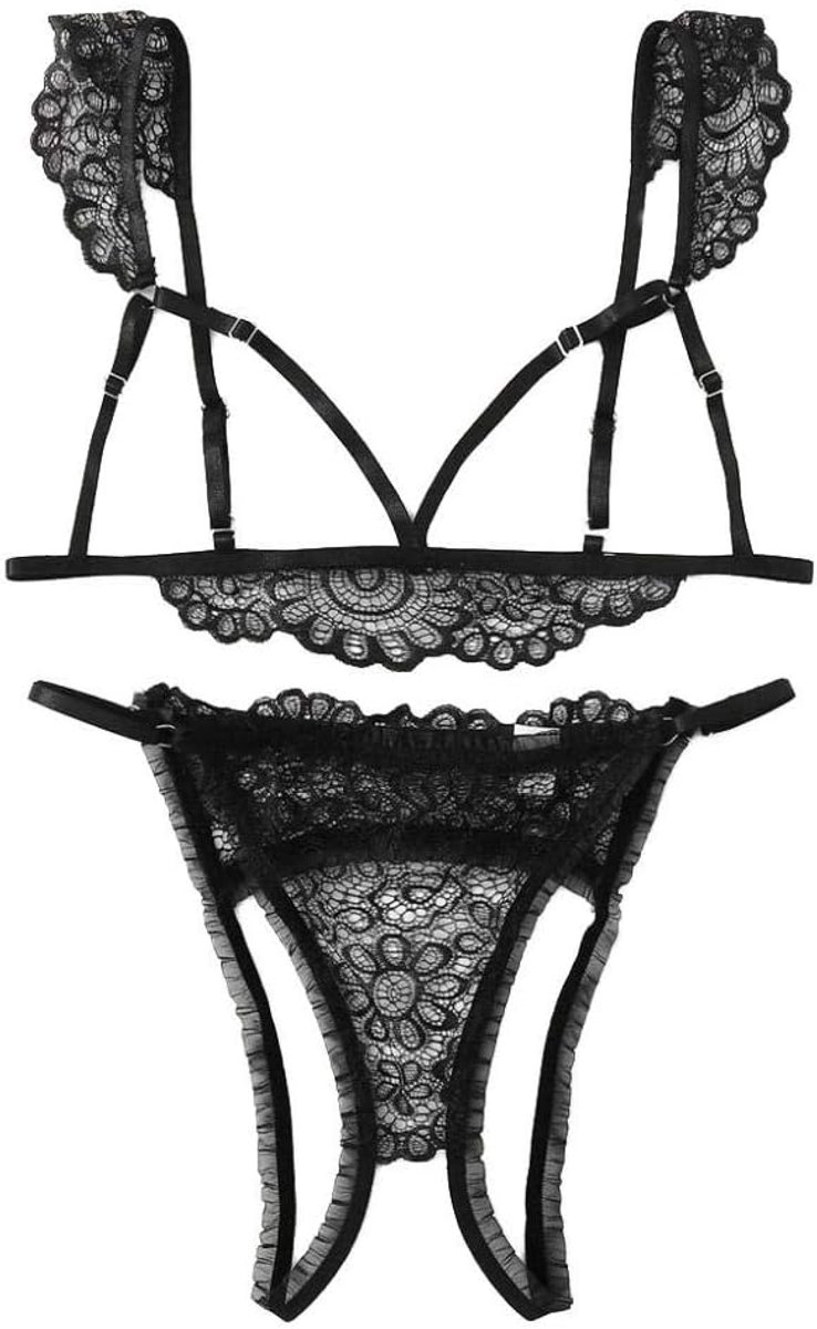Vrouwen ondergoed erotische lingerie sexy bh string nachtkleding uitgehold kostuum