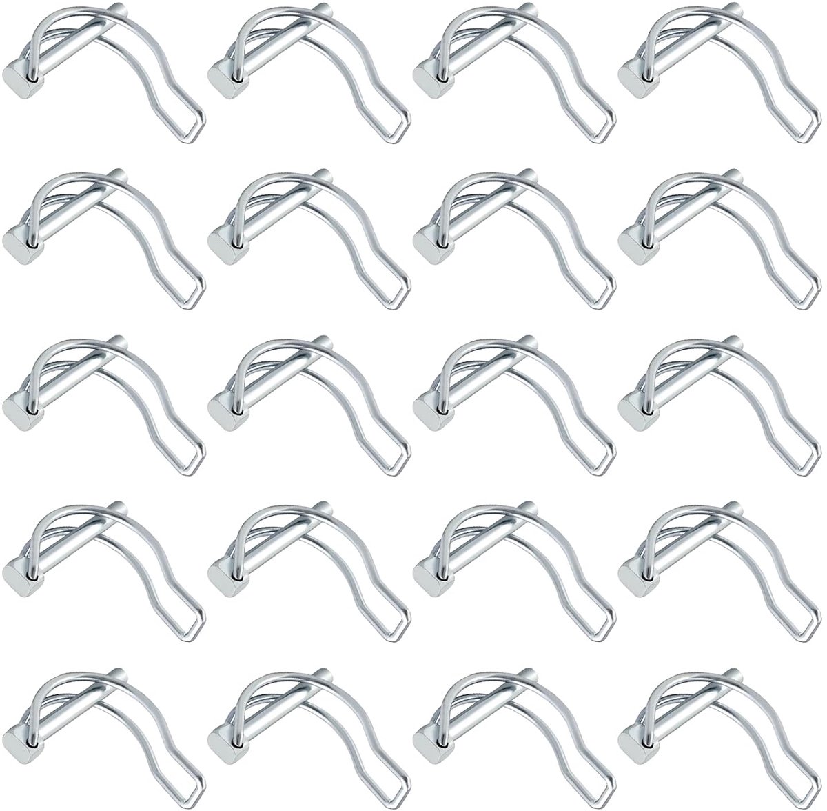 Vouwsplinten in D-vorm, 4,5 × 40 mm, klapsplinten, vergrendeling, vergrendelingspen, vergrendelingspen, vergrendeling, vergrendeling, voor boot, tuin, tuinieren, boerderij, 20 stuks