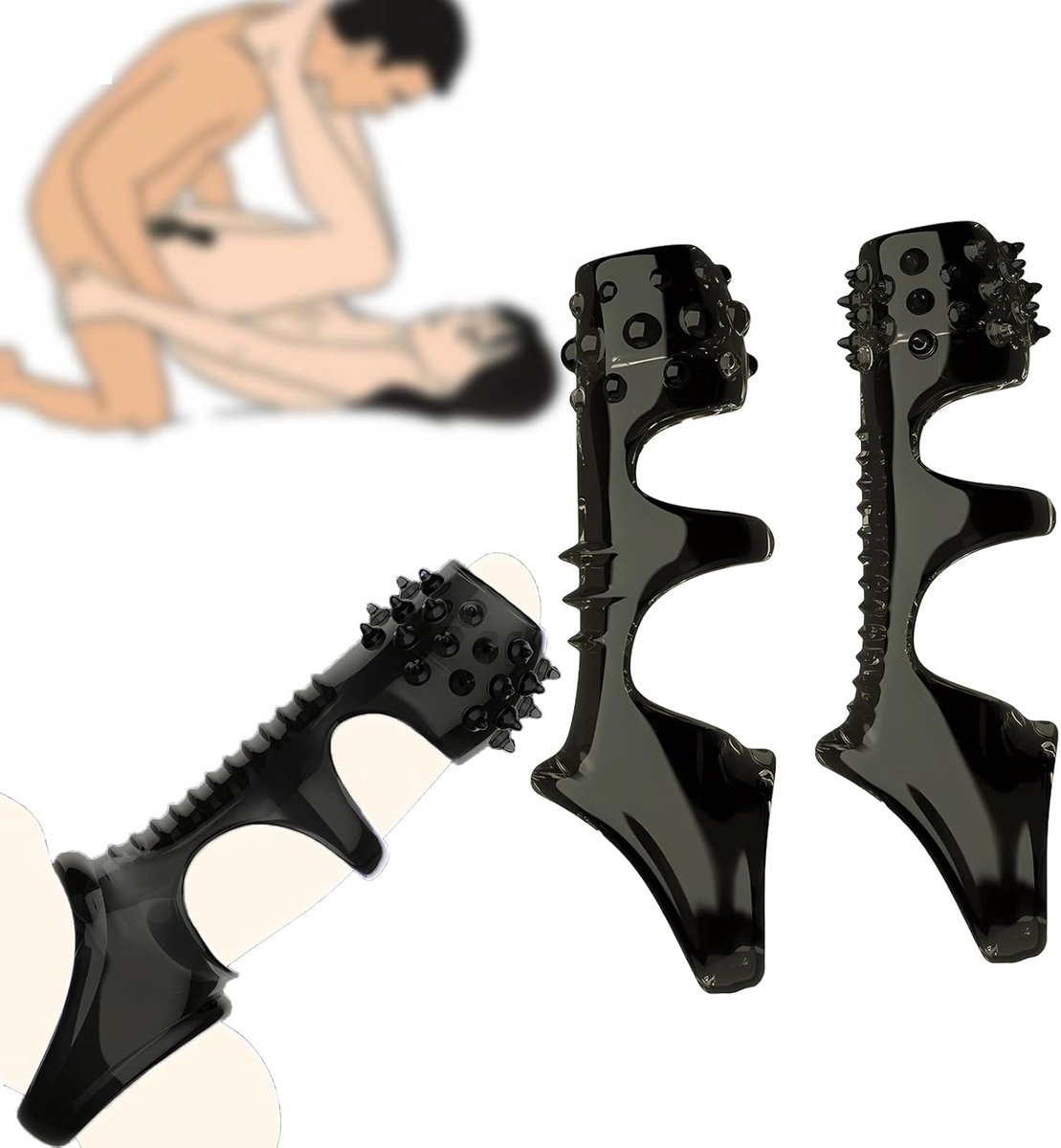 2pcs Penis Sleeve Sex Toys for Men - Silicone Cock Rings Testicle Sleeve Enlargement Enhancer for Increasing Sexual Performance Sleeve Toys for Couples (A)