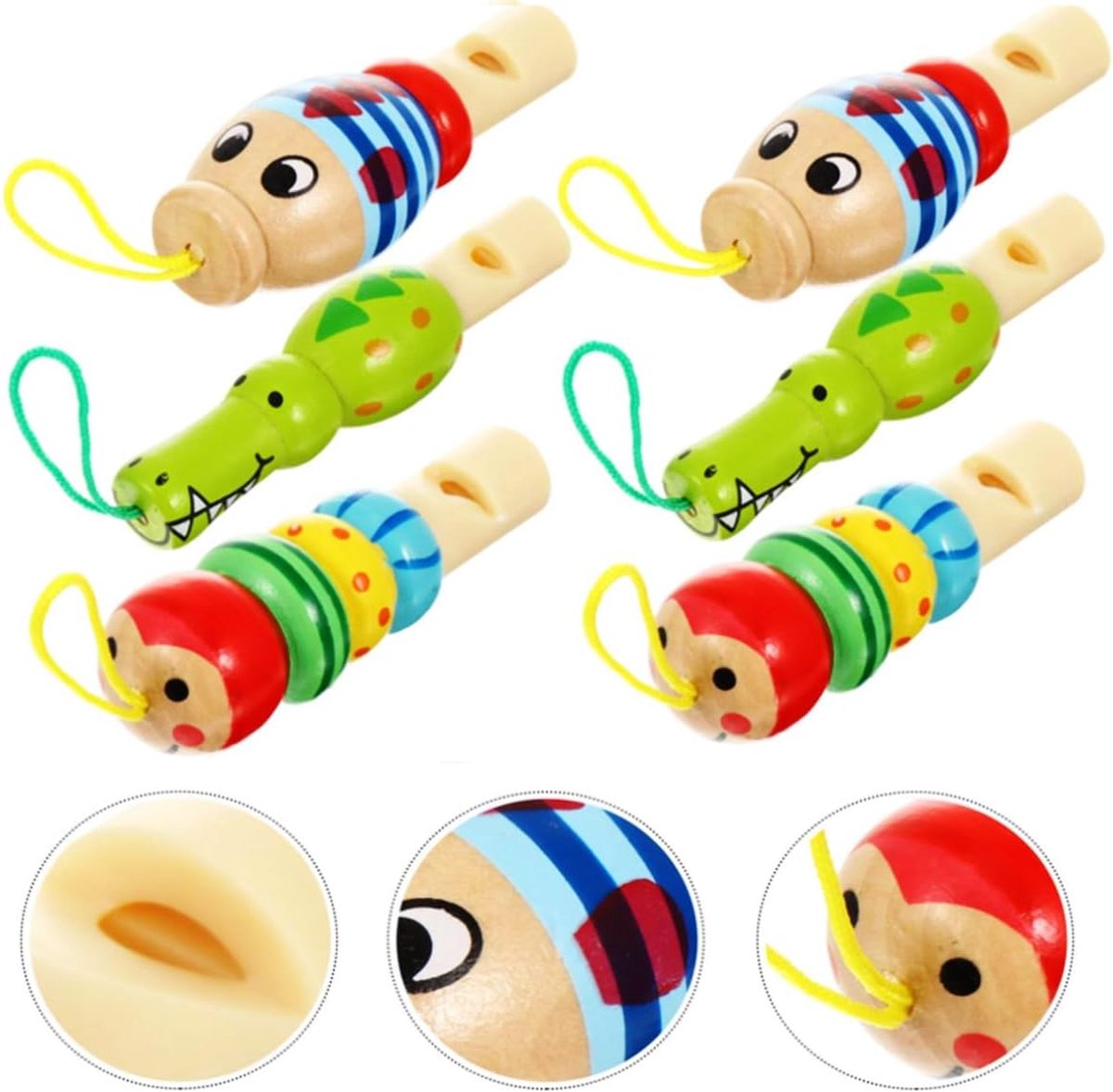 9-delige Houten Dierlijke Pijpen Speelgoed Dieren Feesttrompetten Voor Kinderen Muziekinstrument Gastengeschenken (Willekeurige Stijl)