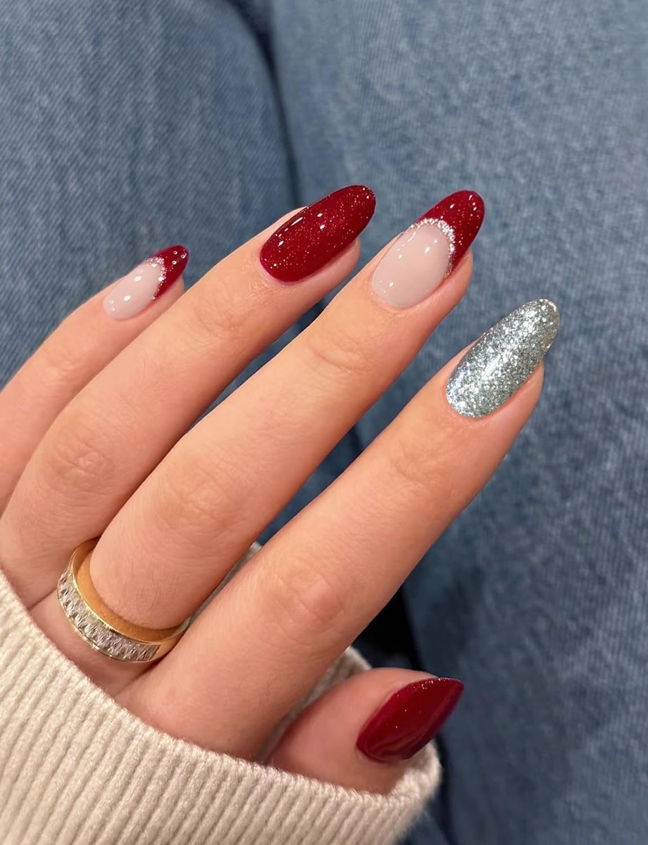 Nail Art Gel - Glitter Rood - 20 Stuks Zelfklevende Nagelfolie - Perfecte Nagelversiering - ShopVlot