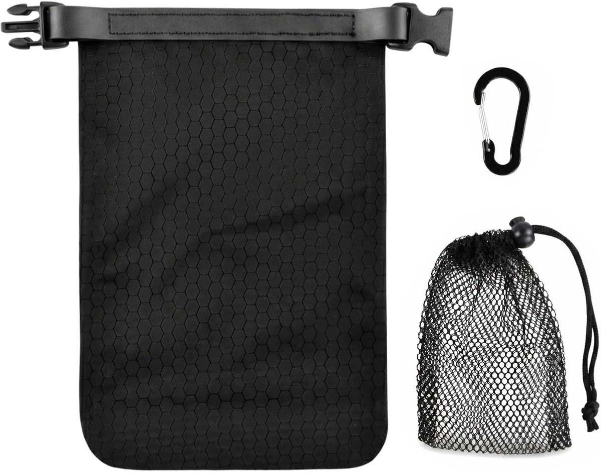 Zeepzak waterdicht 22x15,5 cm - nylon zwart - ademend net - ideaal voor reizen - ShopVlot