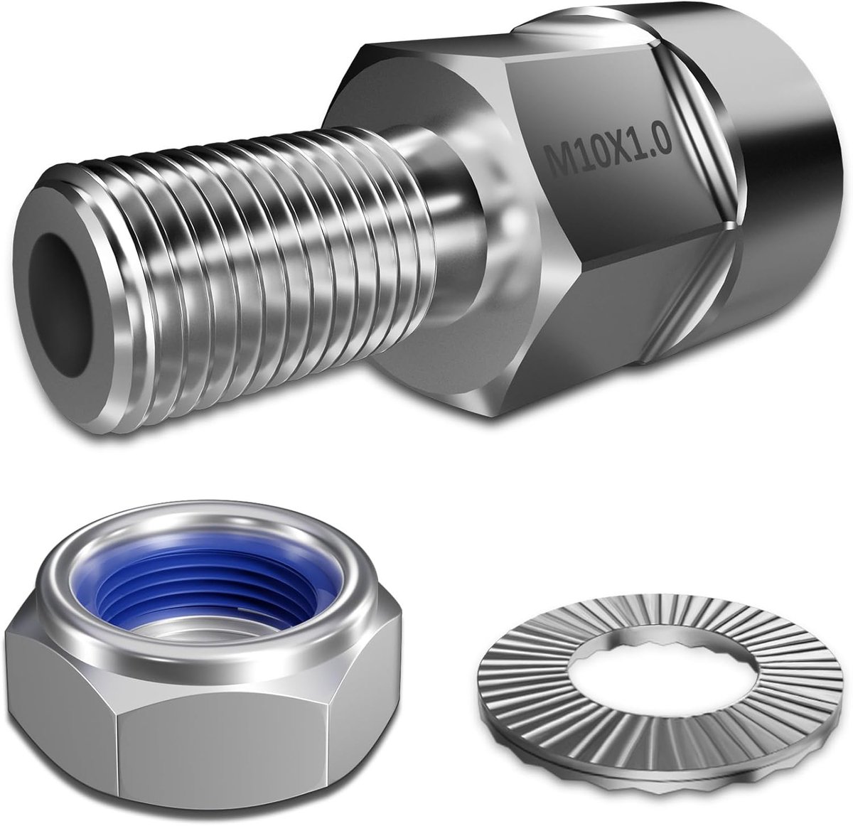 SnelShoppen - EMTB Axle Adapter, Universele Fietsen Adapter voor Fietstrailer, M10 x 1.0, Verstelbare Asadapter voor Fietsen, Unisex, Ideaal voor Fiet