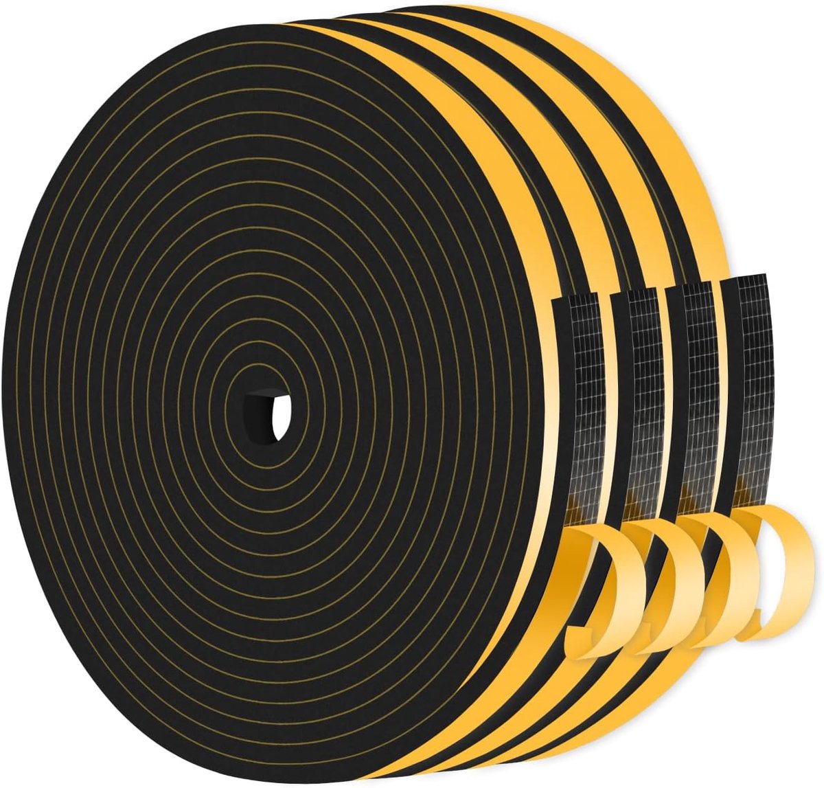 SnelShoppen - Draught Excluder Deurafdichting CR Sealing Strip Hoge Dichtheid Thermische Isolatie voor Vensters en Deuren, Zwart, 6 mm x 3 mm x 20 m