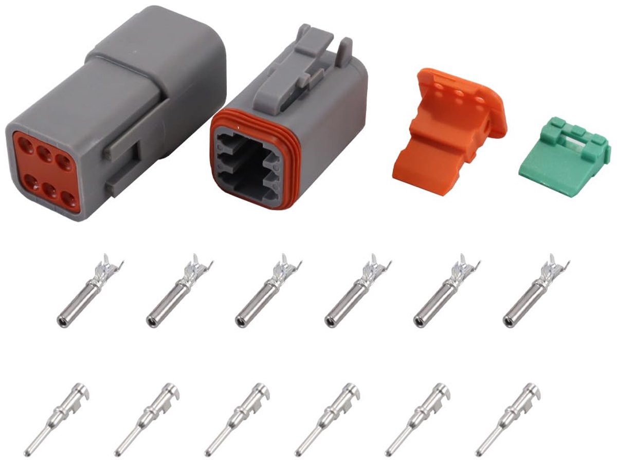 Elektrische aansluitset 6-polig - waterdicht nylon - corrosiebestendig - ideaal voor auto- en industrietoepassingen - ShopVlot