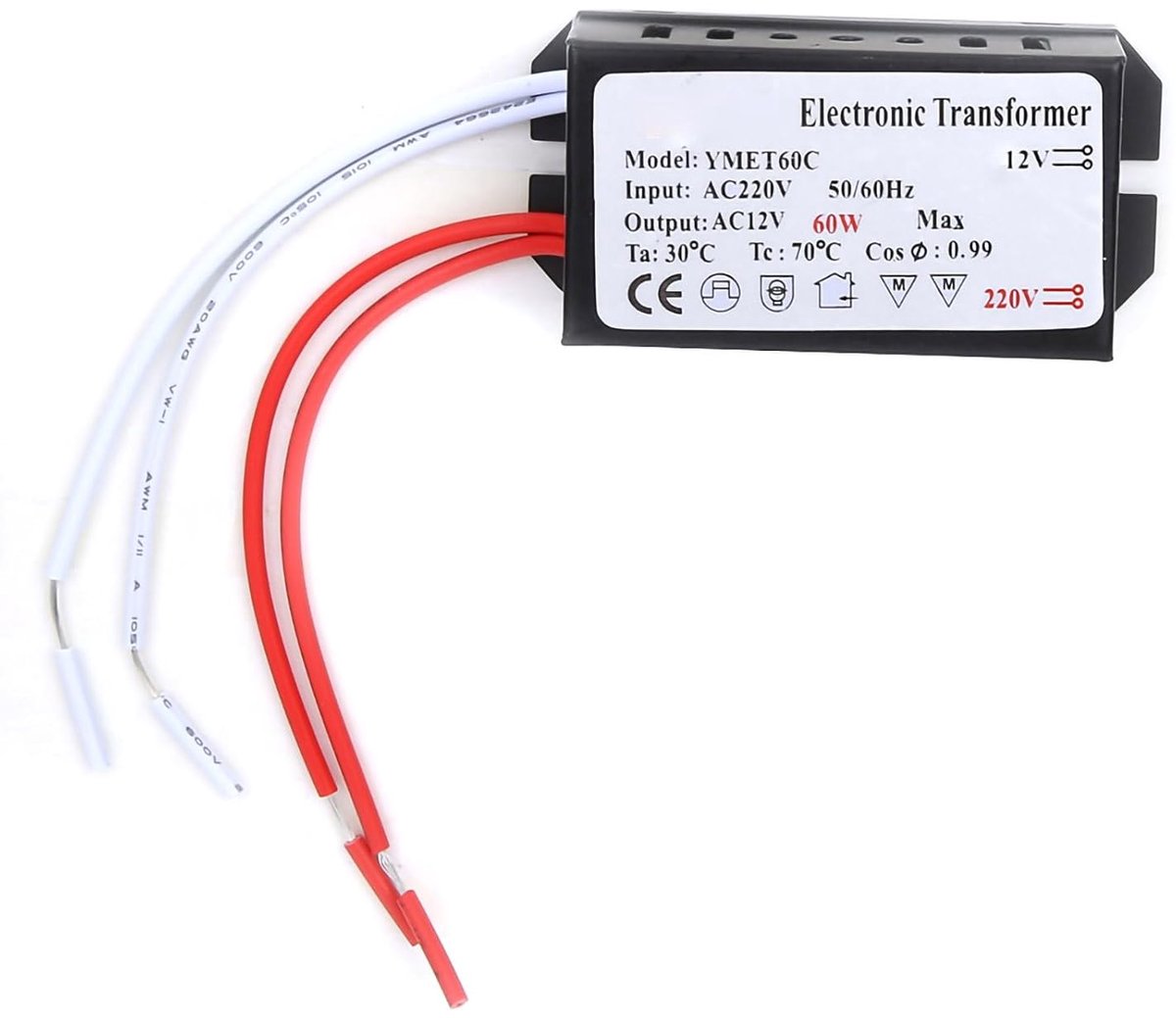 Elektronische Transformator 60W - 12 Volt Ingang - Geluidsloos - Betrouwbare stroomvoorziening - ShopVlot