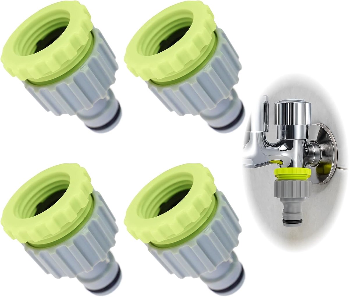Tuinkraanadapter 1/2 inch naar 3/4 inch - kunststof - met afsluitring - ideaal voor tuinirrigatie - ShopVlot