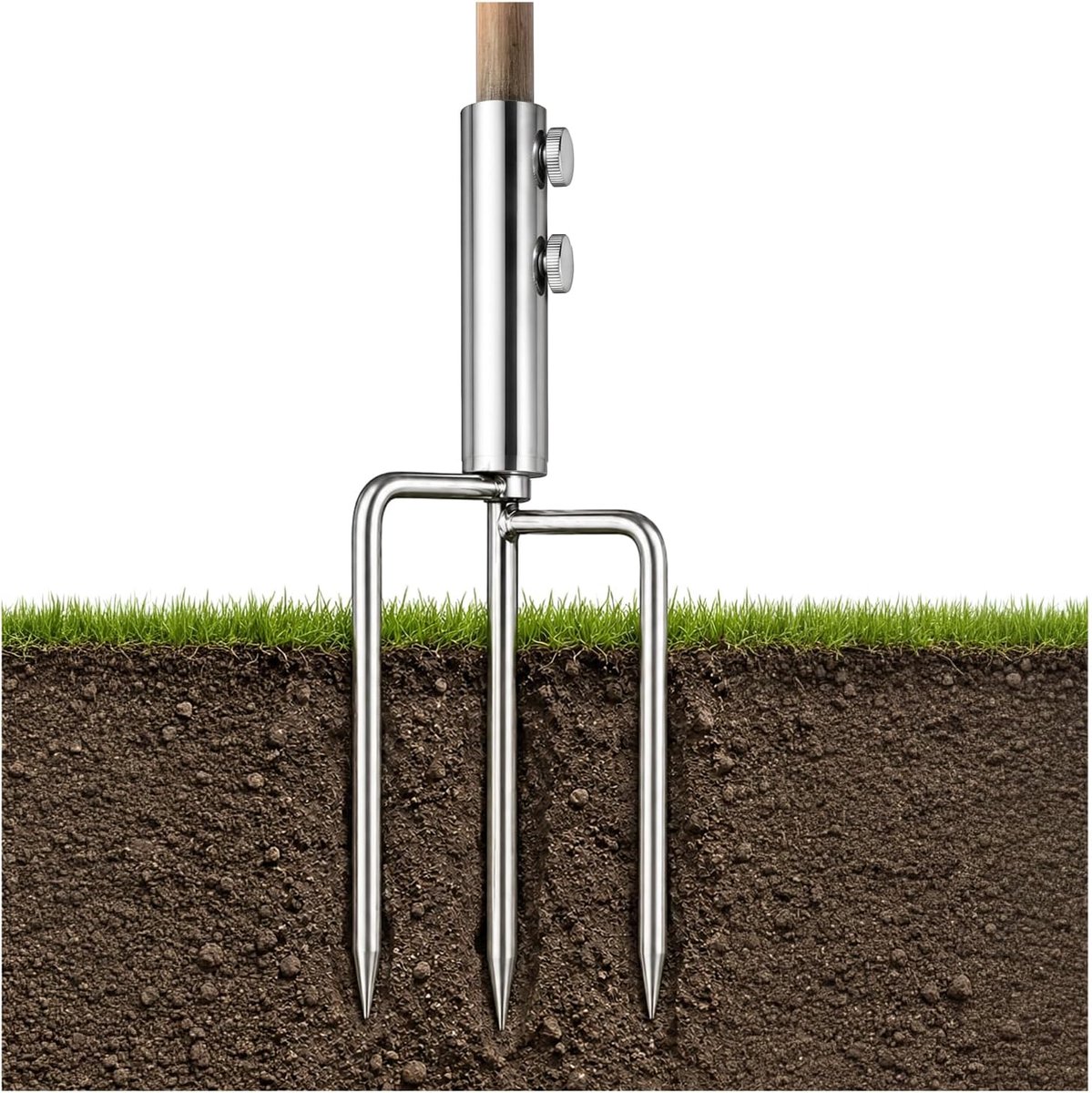 SnelShoppen - Parasolhouder Roestvrij Staal - Grondanker met Grondpen voor Stabiliteit van Parasols en Droogmolens - Perfect voor Tuin, Camping en Str
