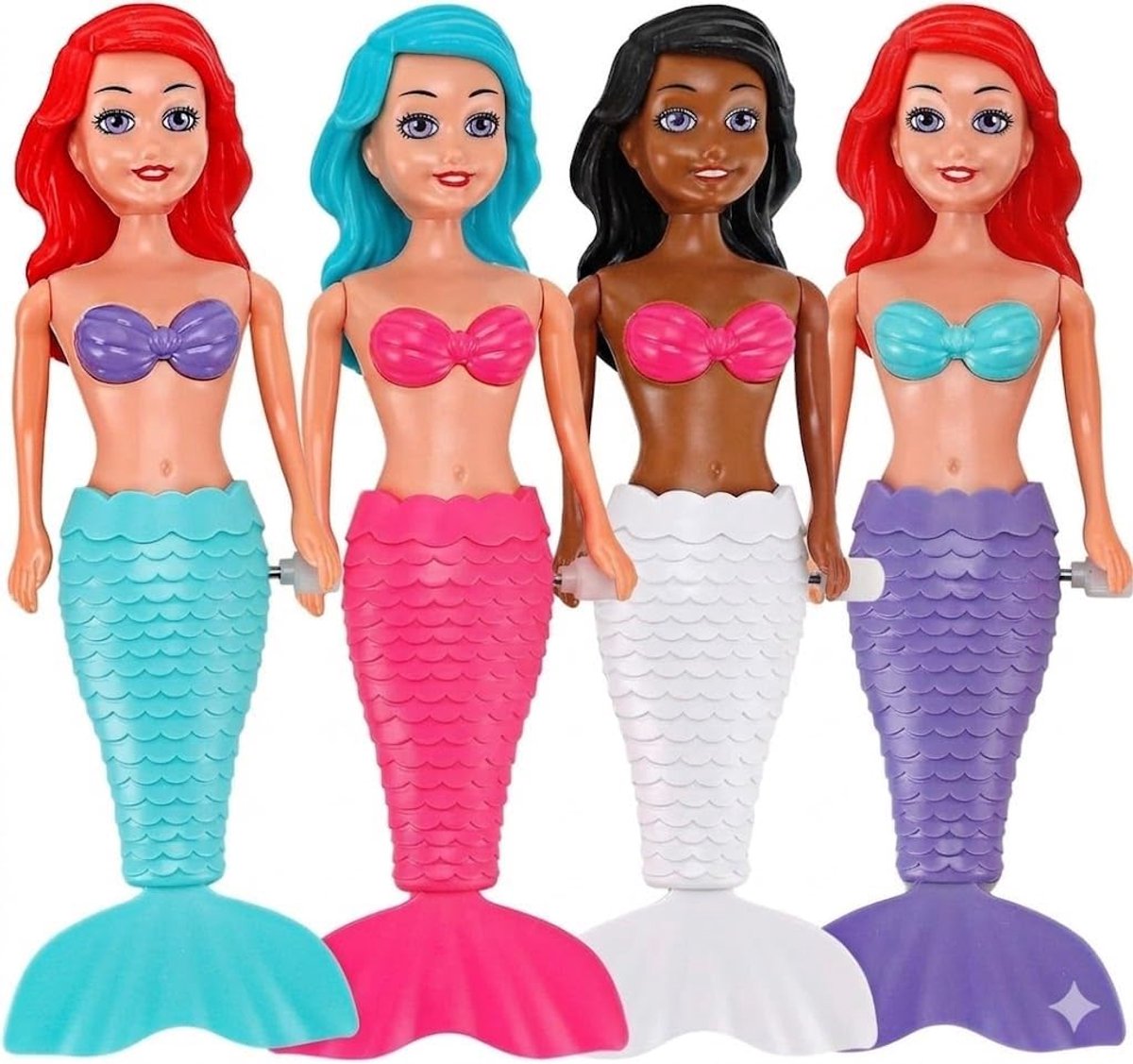 Badspeelgoed 4 Zwemmende Figuren 19cm Zwembadspeelgoed volwassenen Drijvende Zeemeerminnen Badkuip Zomer Waterspelen
