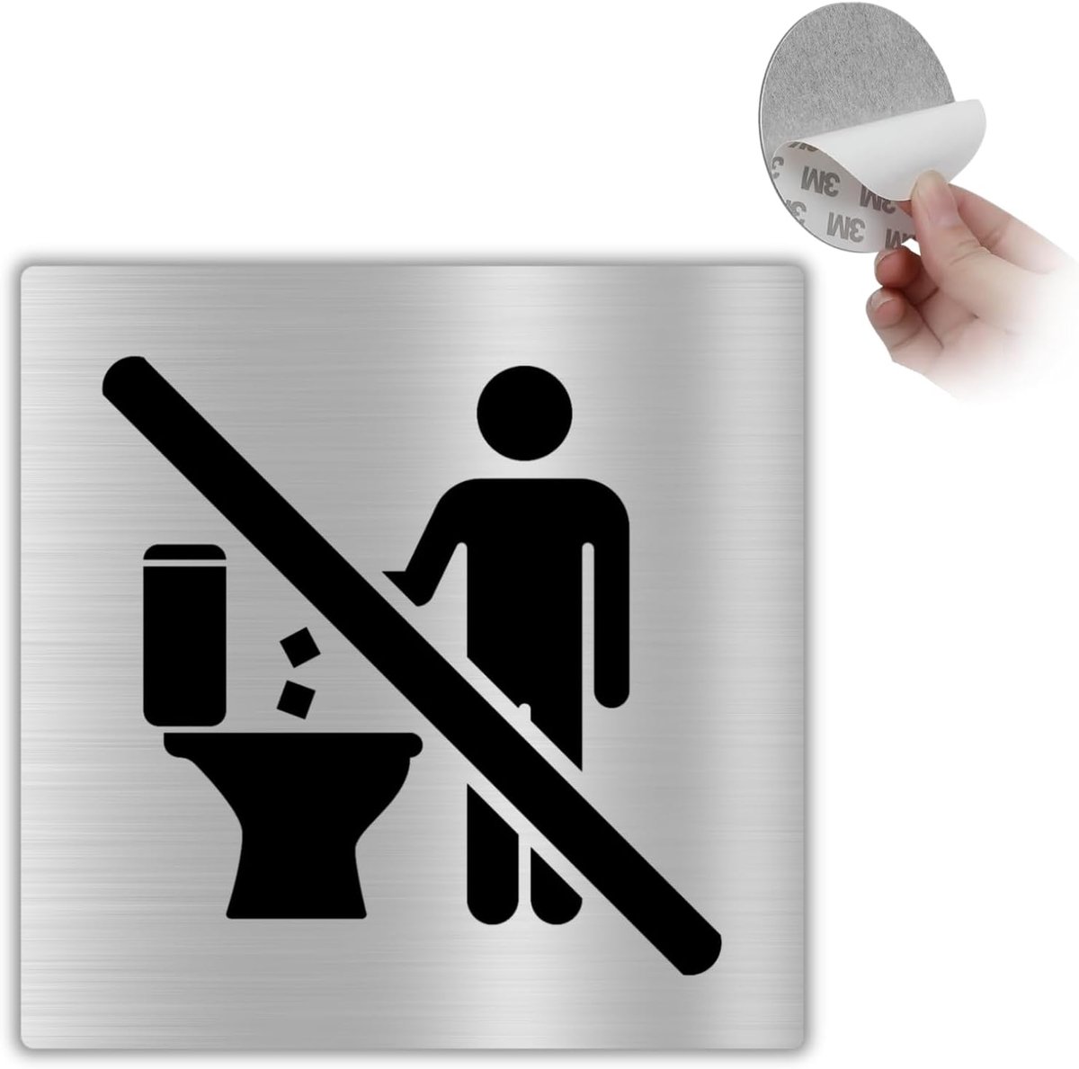 Niets in het Toilet Gooien - 10x10 cm - Aluminium - WC Wegwijzer