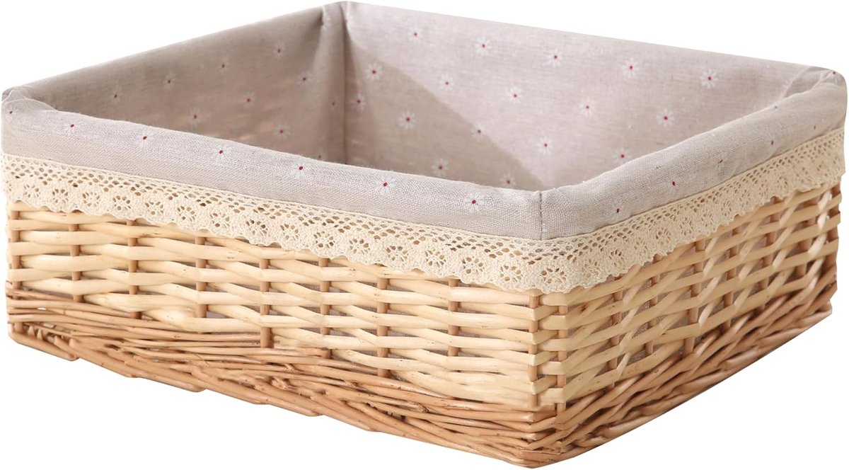 Wilgenmand met afneembare katoenen voering, geschikt voor kasten van 33 cm, organizer voor huisdecoratie