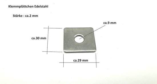 25 x klemplaatjes dubbelstaafmat hek bevestiging klemplaat palen houder rooster 29 x 30 x 2 mm roestvrij staal — afbeelding 3