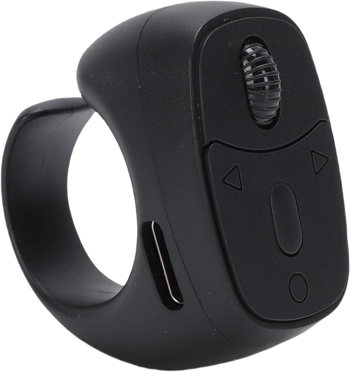 Ciciglow Remote Scrolling Ring, Bluetooth Page Turner, Telefoon Scroller Afstandsbediening Vingertop, Bluetooth Camera Afstandsbediening voor Telefoon Tablet (BLACK)