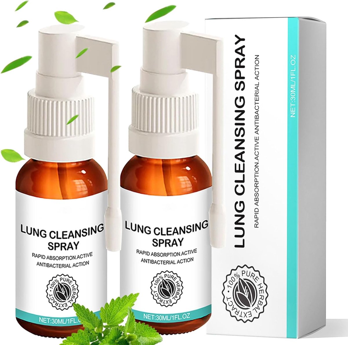 Longreinigingsspray, Kruidenreiniging Longspray, Ademhalingsontgiftende Kruidenlongreinigingsspray, Geschikt voor Dagelijks Gebruik, Dagelijks Reparatiespray (2 stuks)