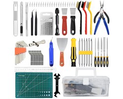 3D-printeraccessoires, 99 stuks 3D-print-gereedschap, 3D-printeraccessoires met tang, vijlen, pincet, snijmes, reinigingsnaalden, sleutels, ontbramer, 3D-print, deburring gereedschapsset
