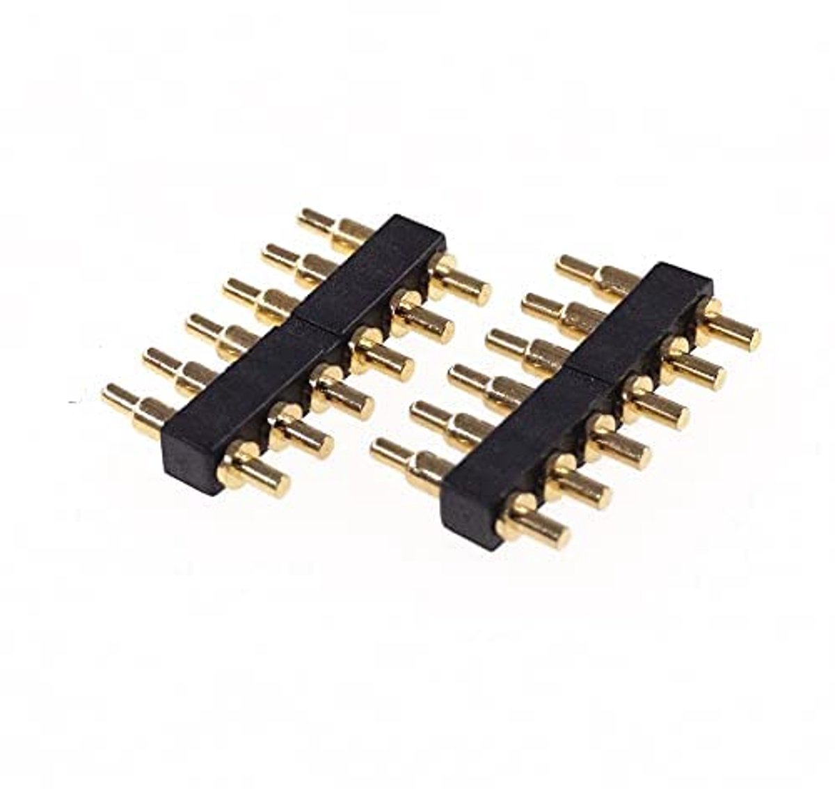 4 vergulde veerstekkers, 7,5 mm lang, PCB-doorgangsbus (6-polige stekker)