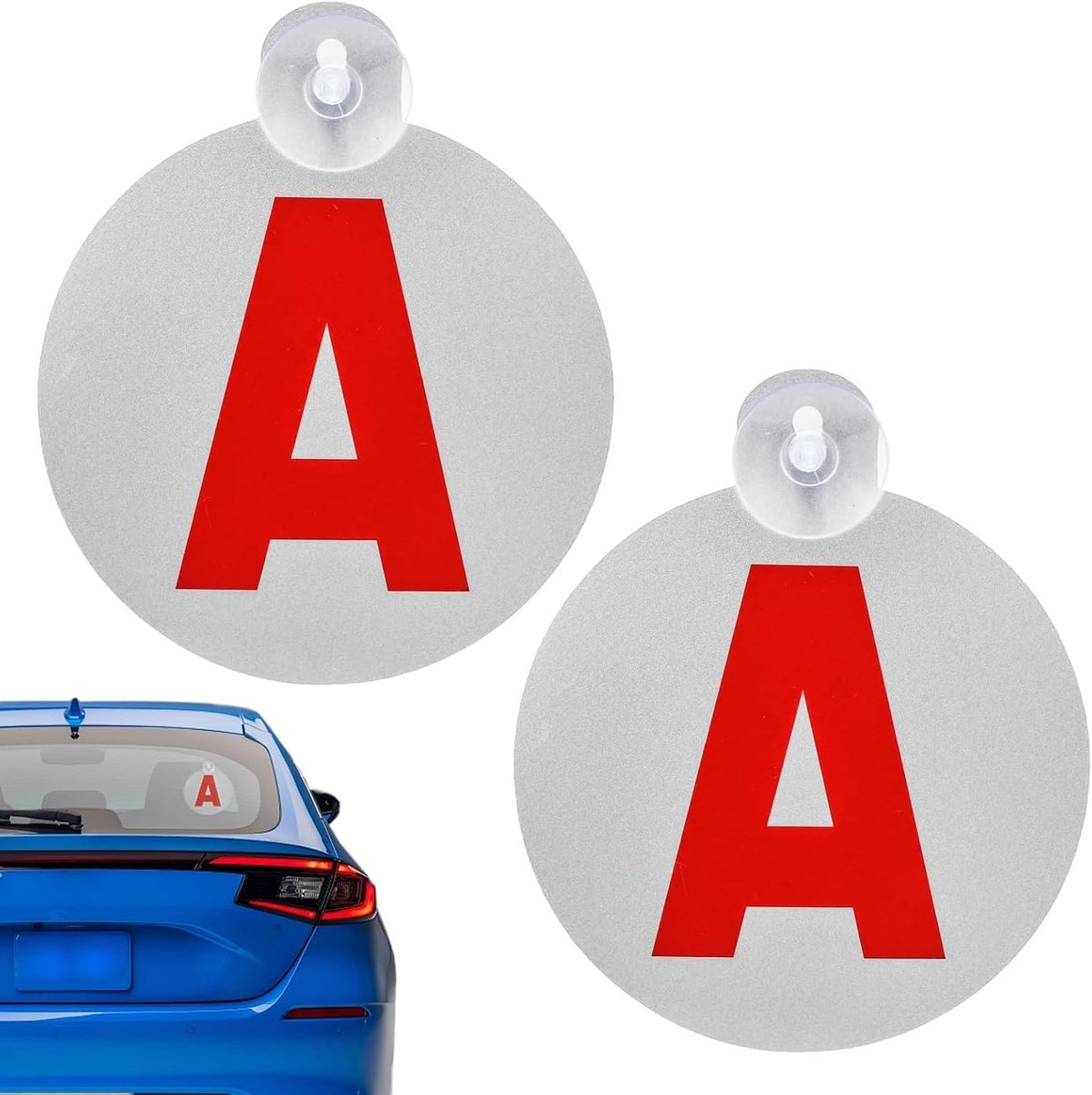 2 stuks magnetische schijven, een jonge elektrostatische geleider, magnetische schijf voor jonge geleider, jonge geleider, voor het aanbrengen op het voertuig, sticker A, elektrostatische