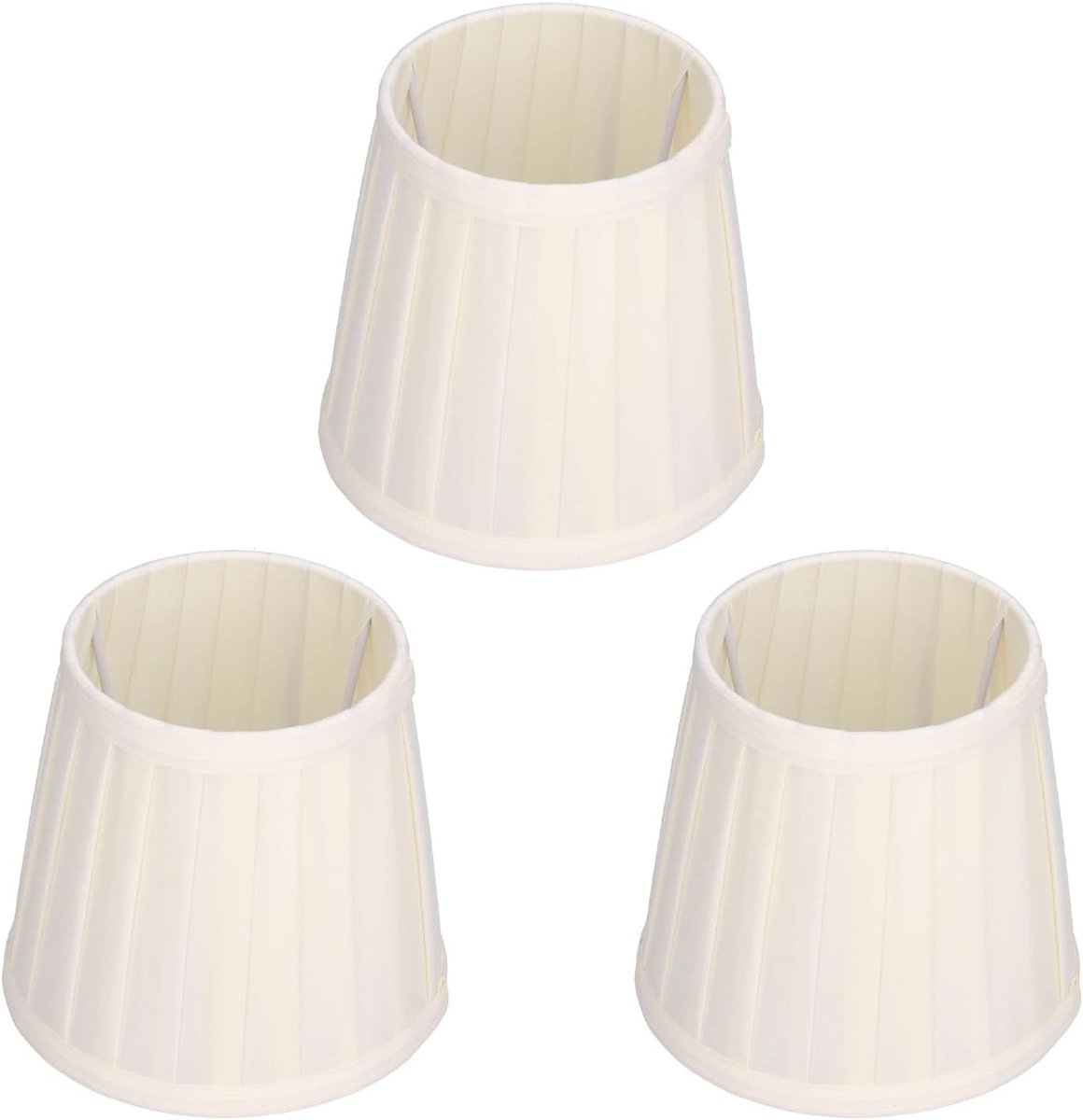 3 stuks stoffen lampenkap, 6inx5.5inx4in beige E14 clip op kroonluchter tinten hoge lichtdoorlatendheid kroonluchter lampenkappen voor huisdecoratie