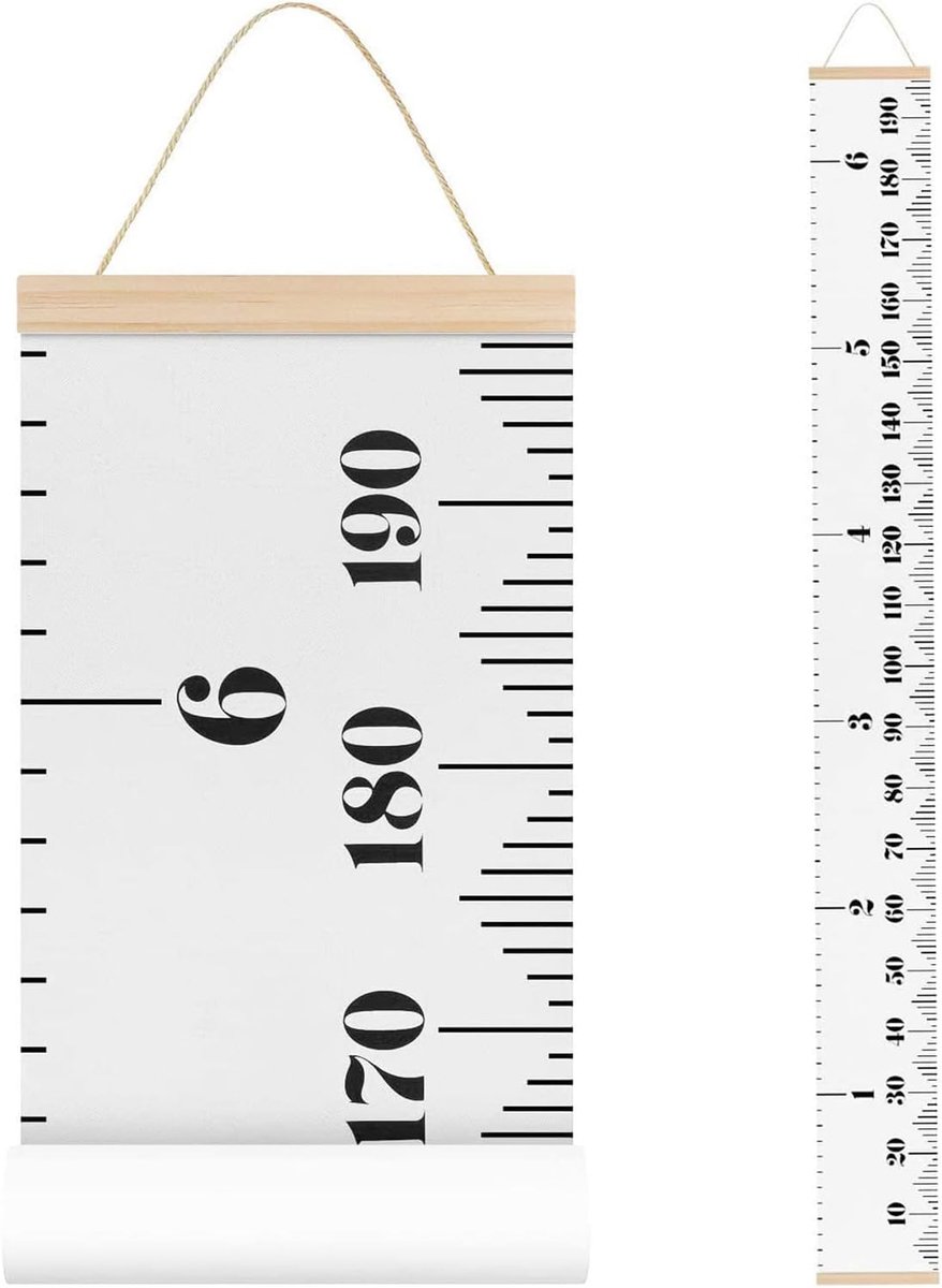 Meetbalk voor Kinderen, Hoogtemeetlineaal voor Kinderen, Baby Groeidiagram Canvas, Kinder Meetbalk Hoogte Diagram voor Kinderkamer Wandmaat Kinderen Kamerdecoratie Kinderkamer