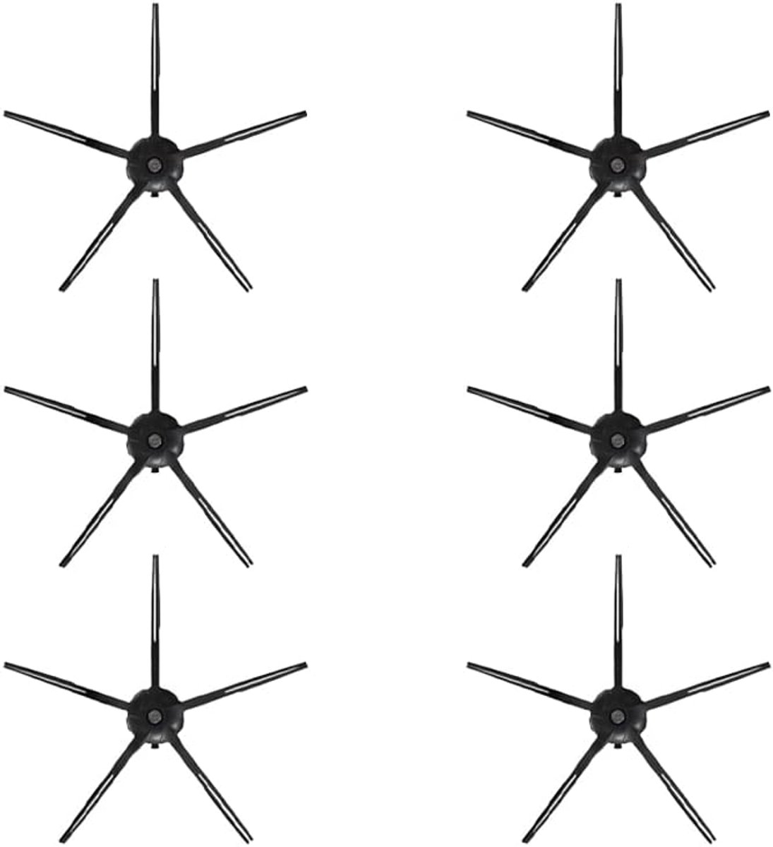 Geschikt voor Roborock S7 Serie - Geschikt voor S7, S7+, S7 MaxV, S7 MaxV Plus, S7 MaxV UltraMop robot accessoires - Zijborstel (6 stuks, zwart) - Mop robot accessoires