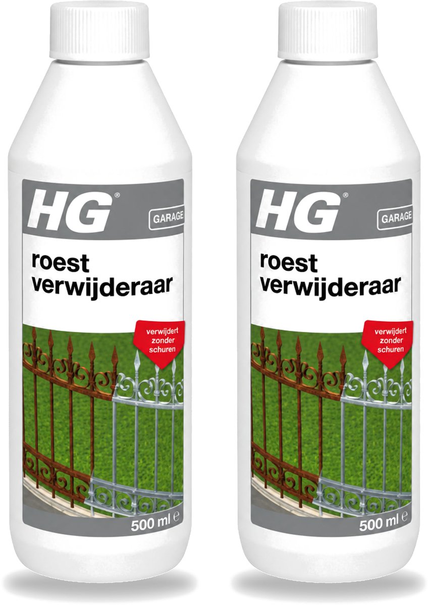 2 x HG - Roestverwijderaar - Verwijdert Zonder Schuren - Snel & Effectief - 500 ml - Voordeelverpakking - 2 stuks