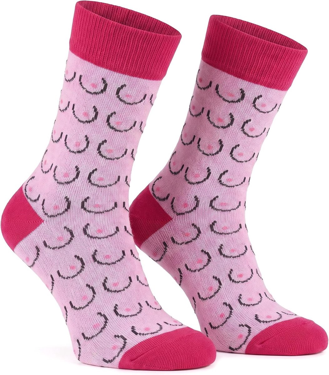 Grappige Sokken - Roze - Universele Maat - Ademend en Comfortabel - Voor Dames