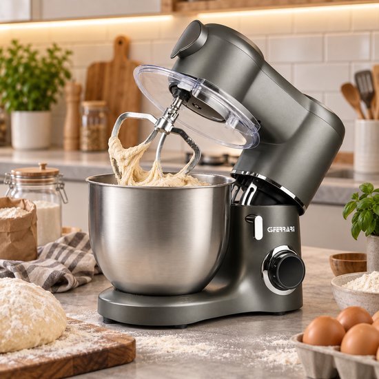 G3 Ferrari Pastaio Keukenmachine - Planetary Stand Mixer 7L - 6 Snelheden - 1800W - Inclusief Mengkom en Accessoires van Merkloos — afbeelding 4