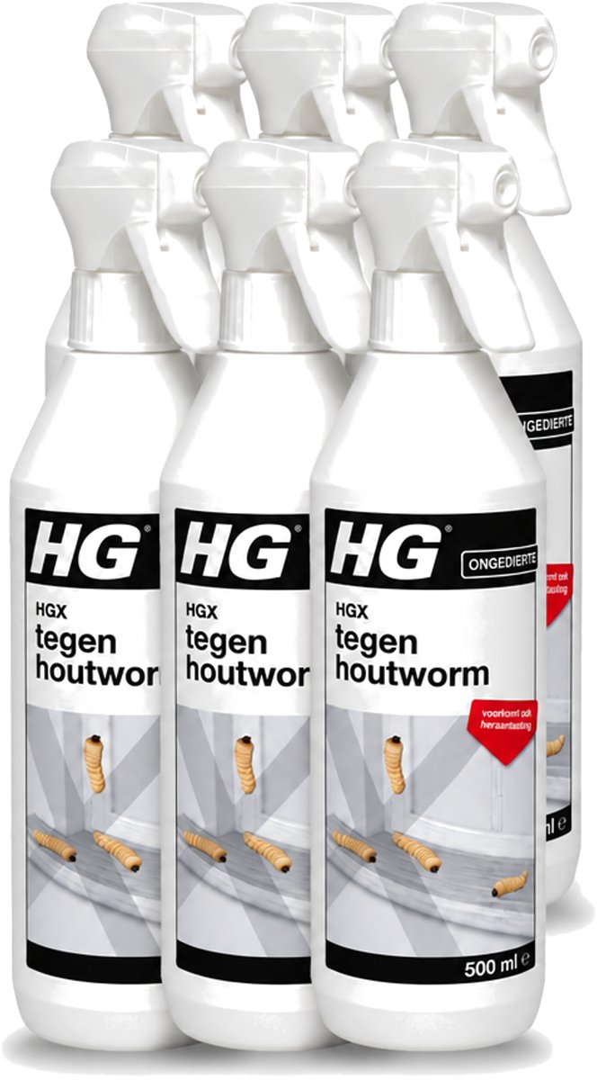 6 x HG X - Tegen Houtworm - Eenvoudige Bestrijding - 500 ml - Voordeelverpakking - 6 stuks
