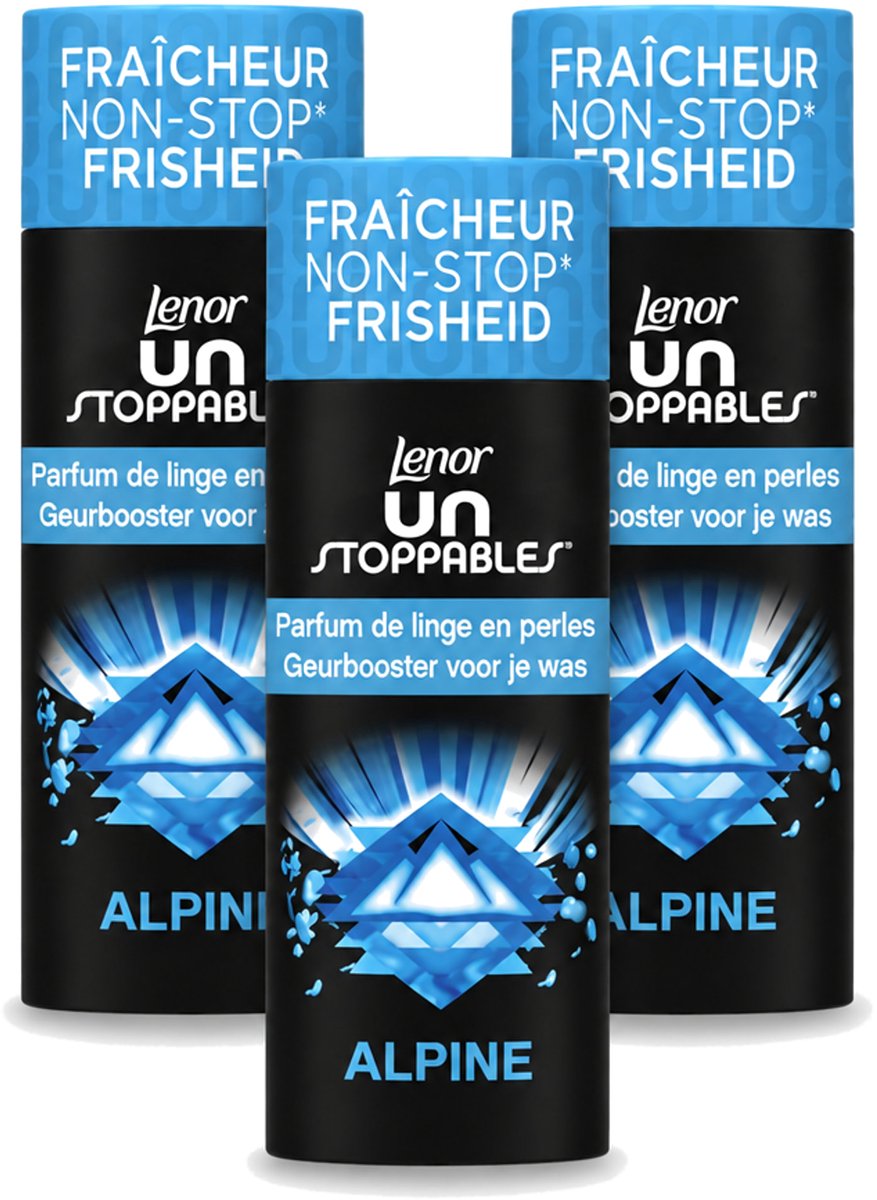 3 x Lenor Unstoppables – Geurbooster – Alpine – 19 Wasbeurten – 235 g - Voordeelverpakking - 3 stuks