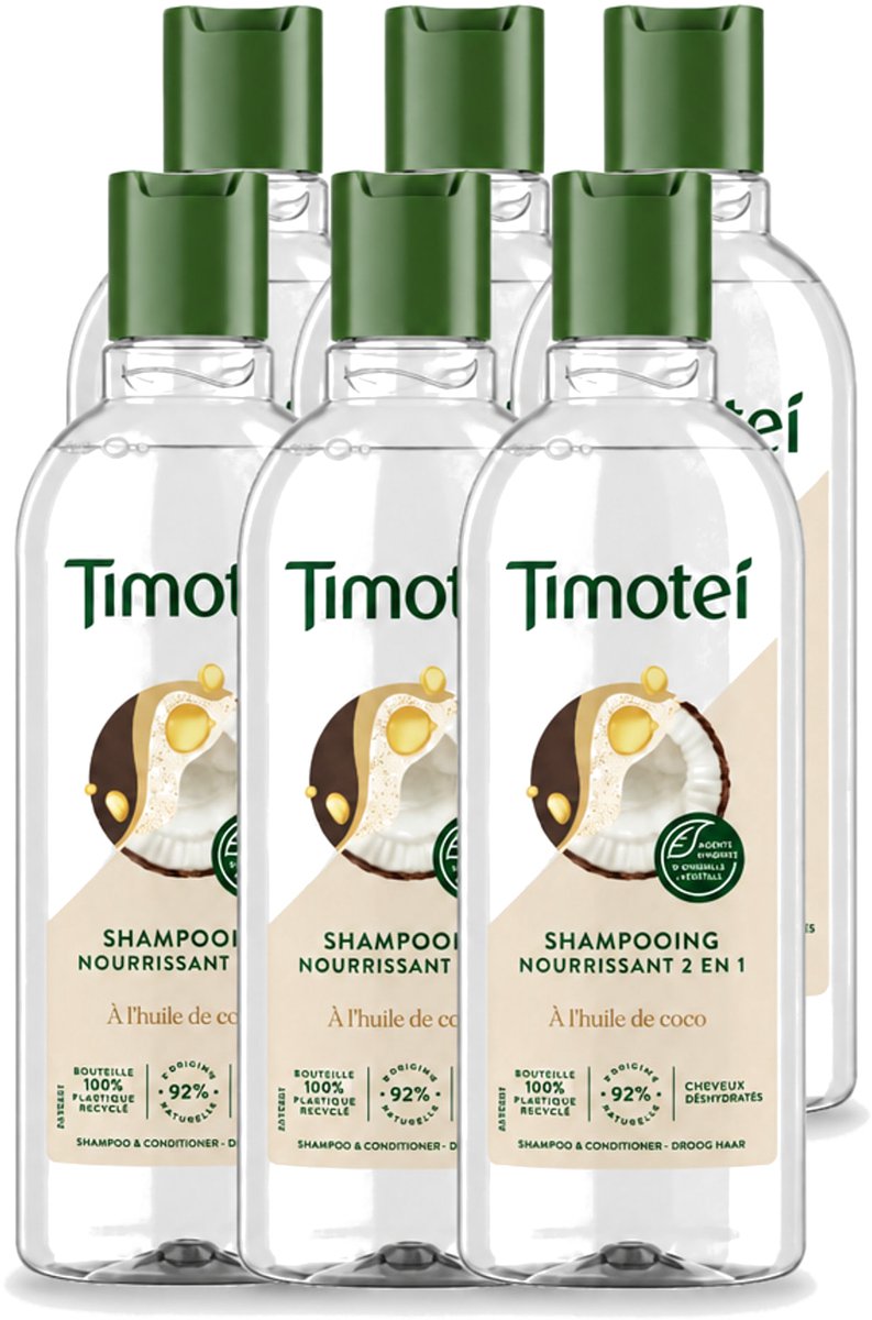 6 x Timotei - Shampoo - Nourrissant - 2in1 - 300ml - Voordeelverpakking - 6 stuks