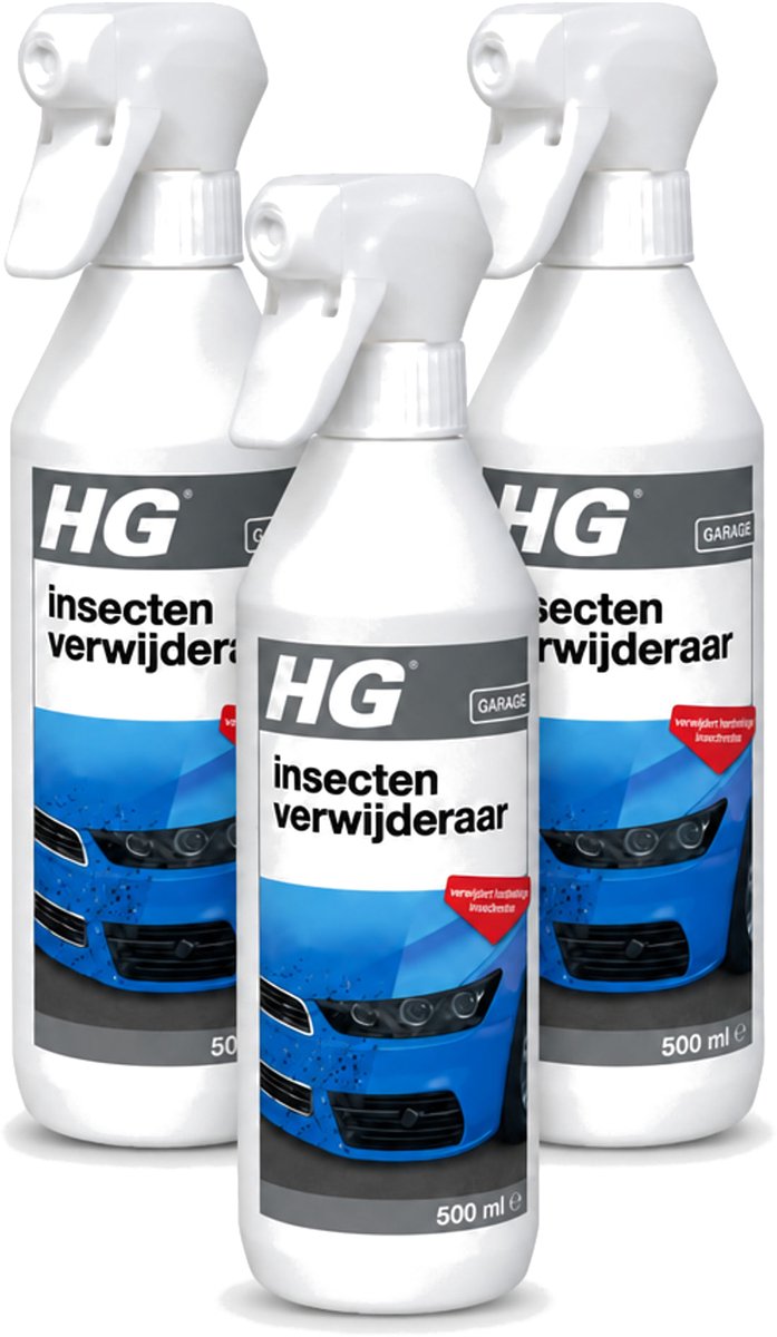 3 x HG - Insectenverwijderaar - Verwijdert Hardnekkige Insectresten - 500 ml - Bulkverpakking - 3 stuks
