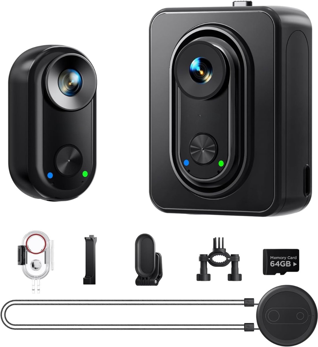 Kavo Bodycam - Mini Bodycam - 64GB - Mini Action Camera - Zwart - 22cm x 11cm x 6cm