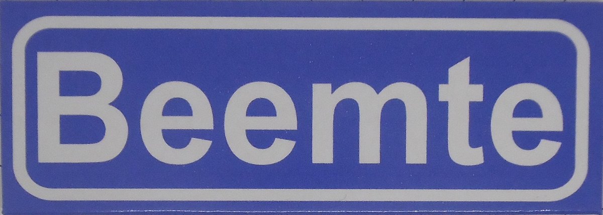 Souv© - koelkast magneet - plaatsnaam bord - kombord - souvenir - koelkastmagneetje - relatiegeschenk Beemte