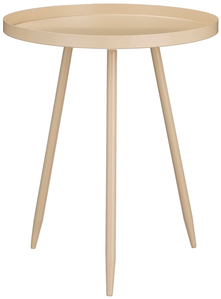 Mica Decorations Flores Bijzettafel - H49 x Ø42 cm - Metaal - Beige