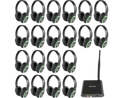 Draadloze koptelefoons - Verstelbare over-ear koptelefoons - Hi-Fi geluidskwaliteit - Stereo - Bereik van 200 meter - Gekleurde ledverlichting - 3,5 mm jack - Silent Delivery Starter Kit - Retekess TA004