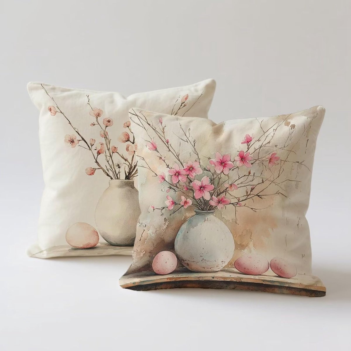 Kussenslopen 70 x 70 cm waterdichte buitenkussens, bankkussens, bloemen kussenslopen, 4 stuks, dubbelzijdig bedrukt, linnen decoratieve sierkussens voor binnen, slaapbank, woonkamerdecoratie K
