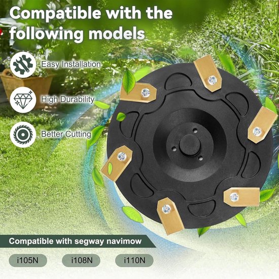 6-delige messenschijf compatibel met Segway Navimow robotmaaier i105E, i108E & i110n - Premium maaikop van glasvezelversterkte kunststof voor 6 messen — afbeelding 2