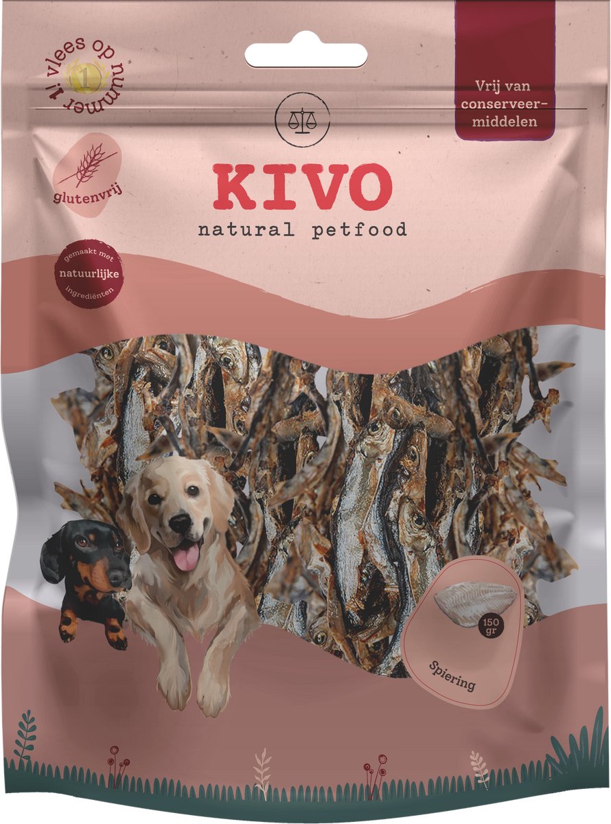 Kivo Petfood Spiering 150 gram - 100% Natuurlijk Graanvrij & Glutenvrij