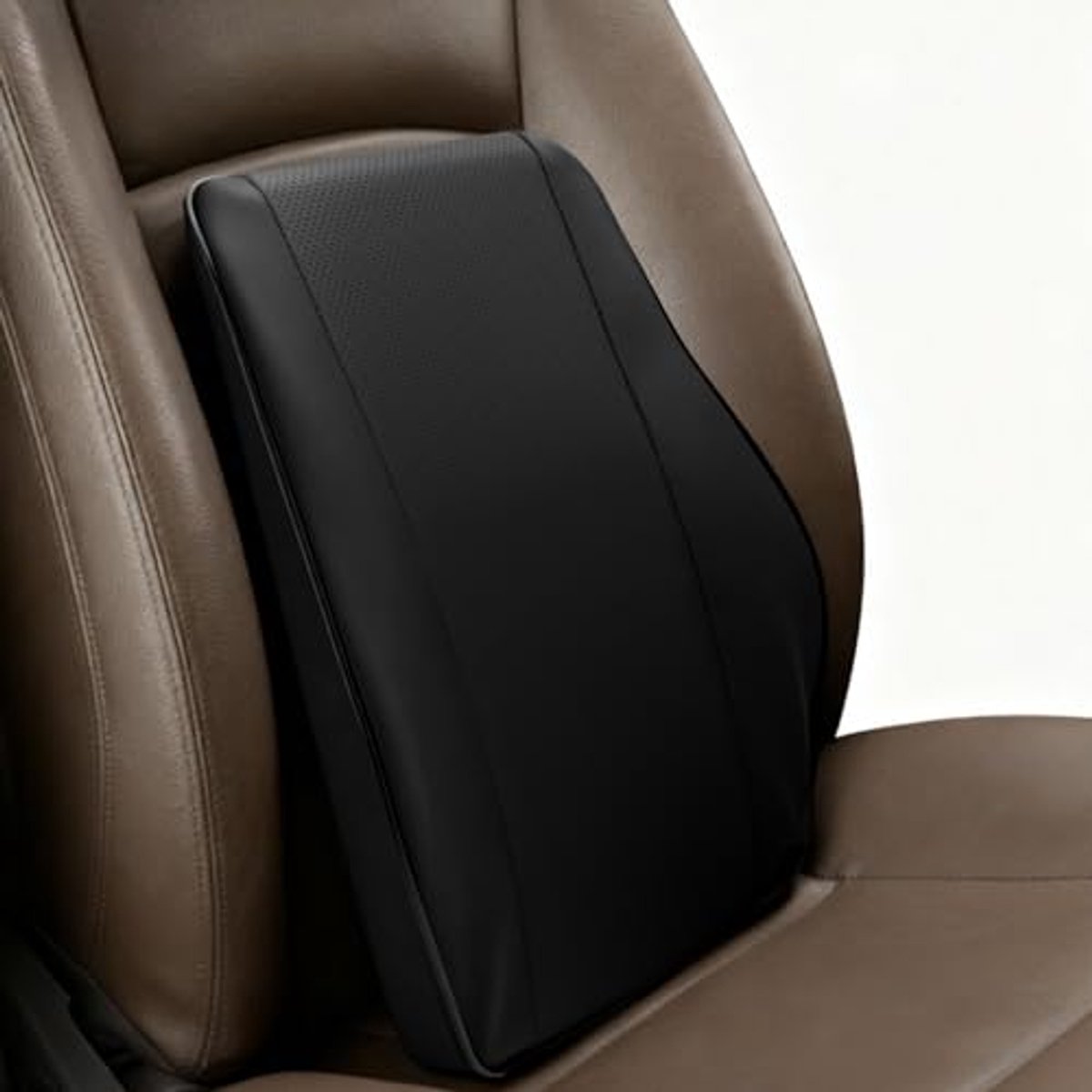 Lendenkussen Auto Dun Profiel – Gel Memory Foam Rugsteun 42x35,5cm – Zwart