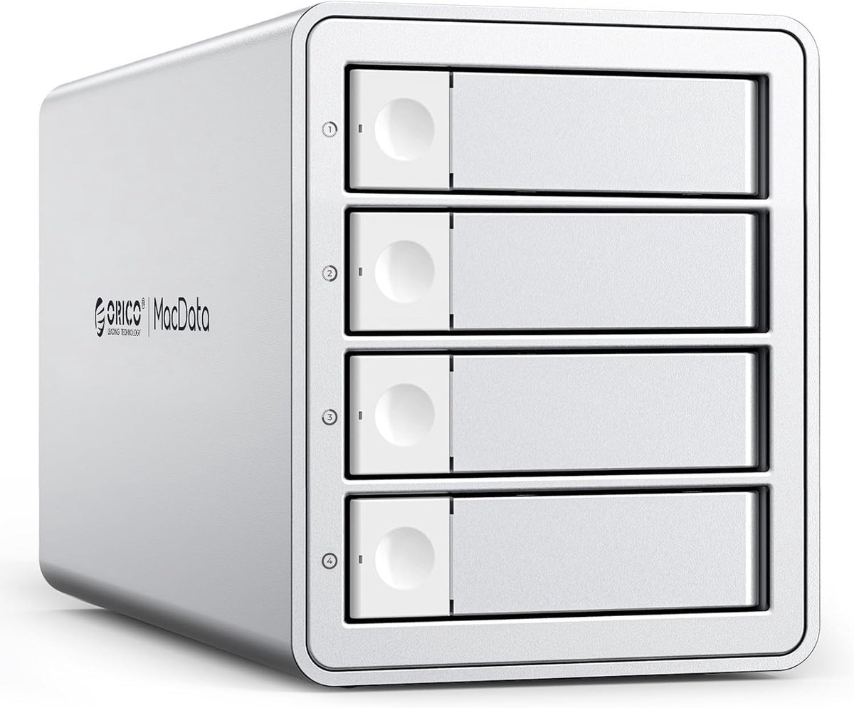 4 Bay RAID externe behuizing voor harde schijven met USB 3.0, ondersteunt 2.5/3.5 inch SATA HDD/SSD tot 5X 22TB, RAID 0/1/3/5/10/JBOD en Clone/ClearMode