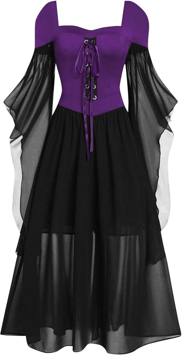Halloween kostuum barok rococo middeleeuws gothic dames heren volwassenen mantel vintage A113