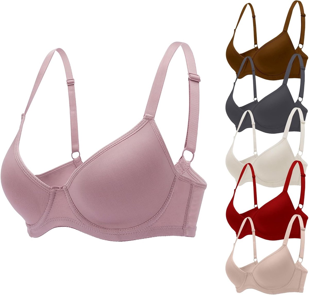 6 stuks Pack BH's voor Vrouwen T-shirt Push Up BH voor Vrouwen Comfortabele Dagelijkse Bras Lingerie
