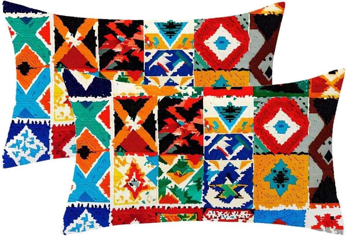 70 x 90 cm, 2 stuks, kleurrijk, Marokkaans motief, fluwelen kussensloop met onzichtbare ritssluiting, kussenovertrekken voor huisdecoratie, woonkamer, cadeau, dames, model801