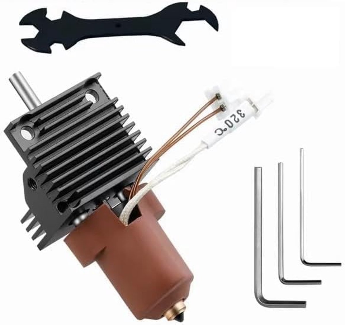Keramische Hotend Kit-3D-printer Extruder Hot End Kit Vervangende Accessoires met Verwarmingsblok, Alles-in-één Koper Titanium Nozzle Verwarmingskop Kit voor Creality K1/K1 Max/K1C (Hotend Kit)