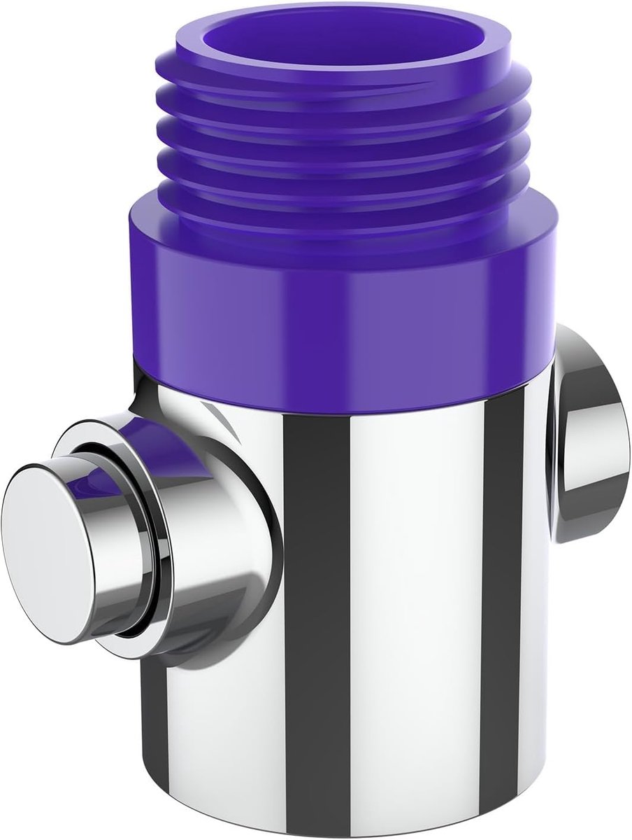 Afsluitventiel, douchekop shut-off ventiel, waterstopper, douche G1/2, waterbesparingsventiel met temperatuurkleurverandering, 1 stuk