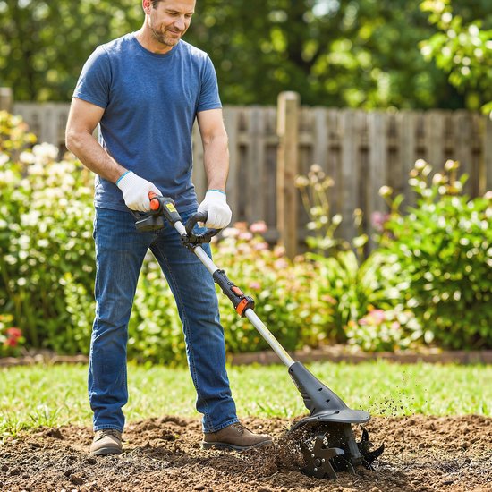 Accu Tuinfrees 18V - Grondfrees 20 cm Werkbreedte - Elektrische Bodembewerker-Zonder Accu En Lader - 20x18 cm- Bodem Losmaken En Mengen- - Tuinonderhoud — afbeelding 3