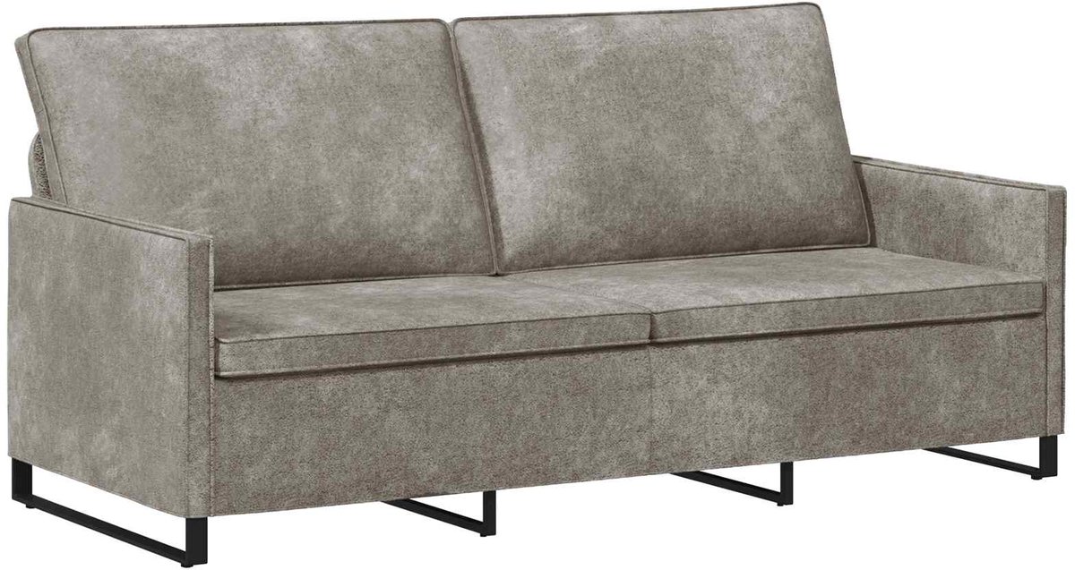 vidaXL 3-zits - sofa - Lichtgrijs - 190 - x - 81 - x - 82 - cm - Kunstsuède - stof